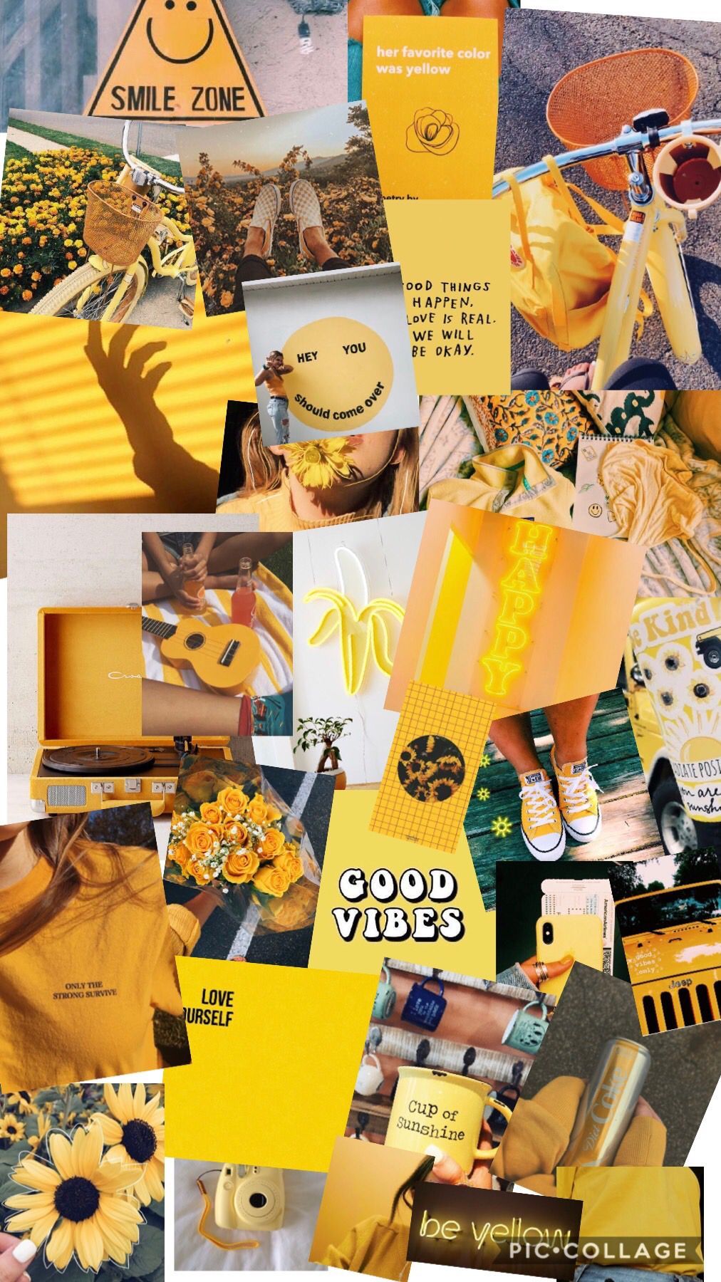 Yellow Aesthetic Collage Wallpapers