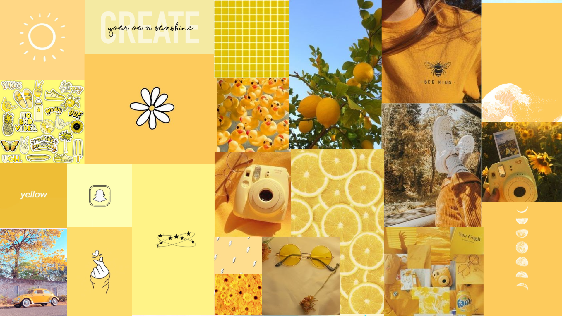 Yellow Aesthetic Collage Wallpapers