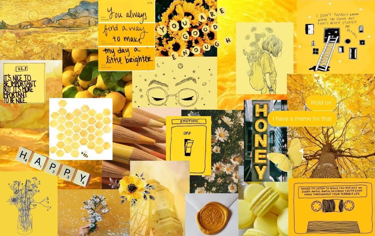 Yellow Aesthetic Collage Wallpapers