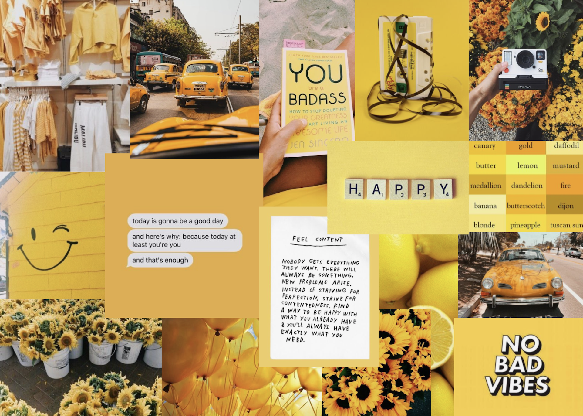 Yellow Aesthetic Collage Wallpapers