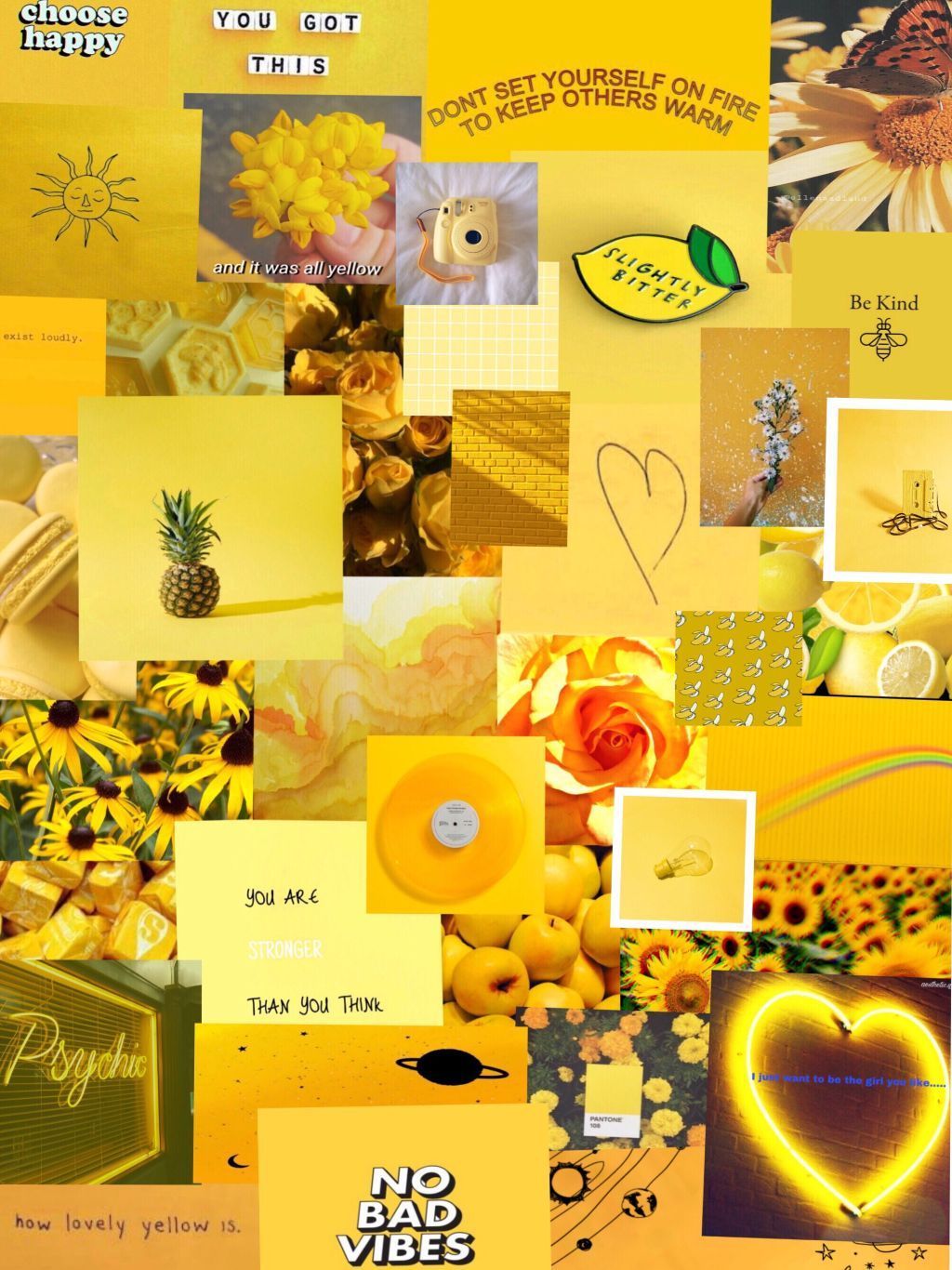 Yellow Aesthetic Collage Wallpapers