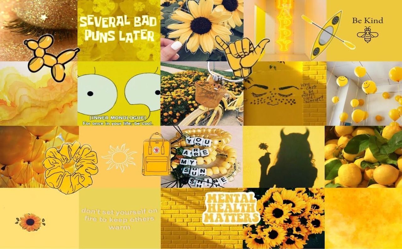 Yellow Aesthetic Collage Wallpapers