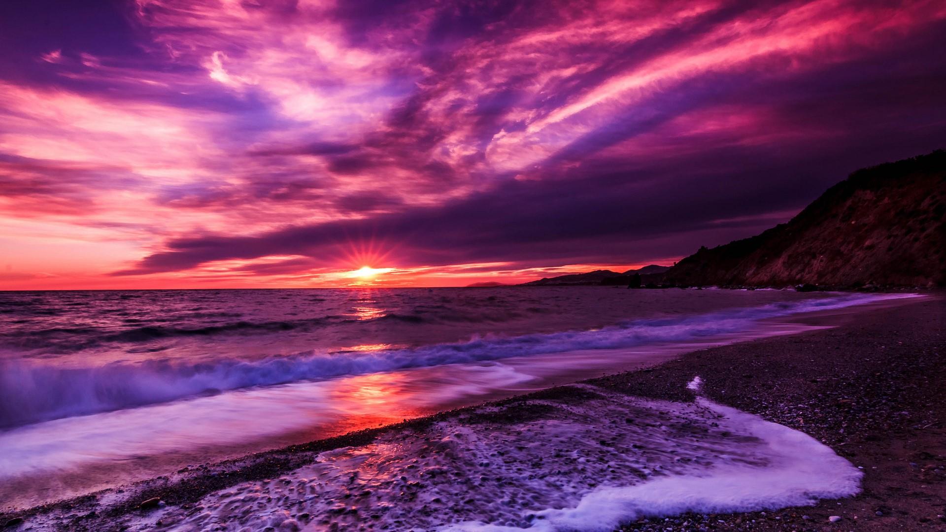 Yellow And Purple Sunset Wallpapers