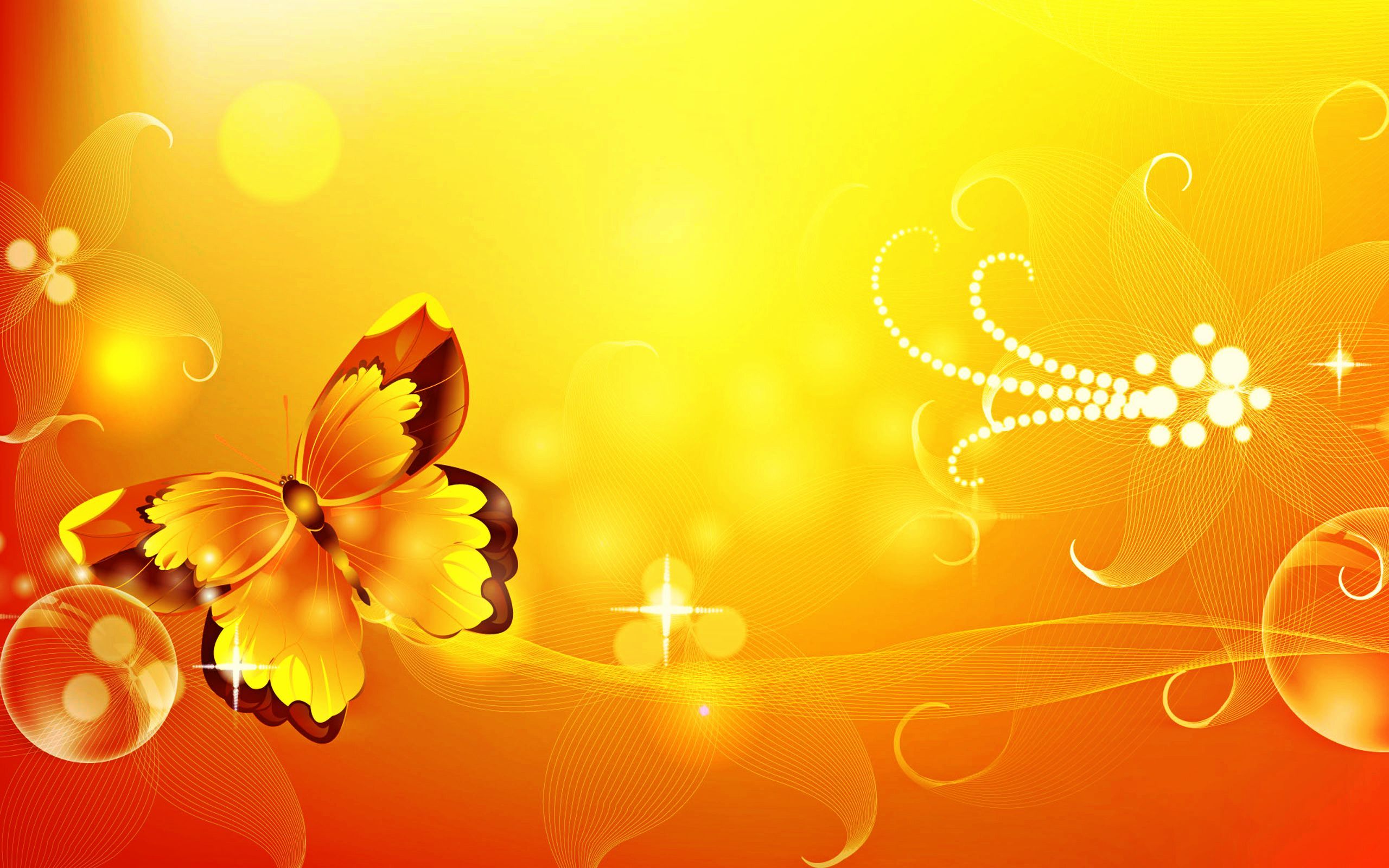 Yellow Flowers And Butterflies Wallpapers