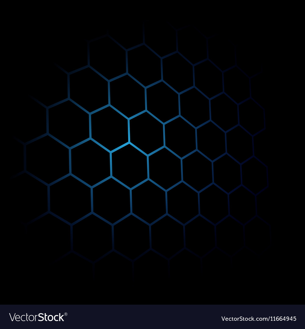 Black Blue Hexagon Pattern Wallpapers