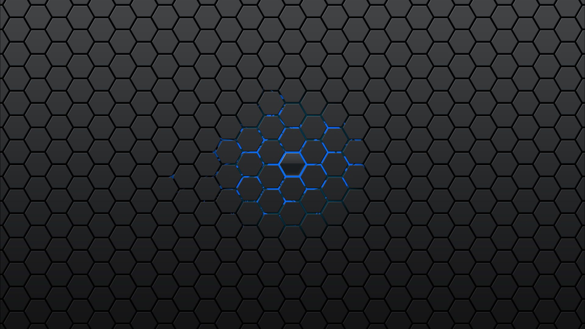 Black Blue Hexagon Pattern Wallpapers