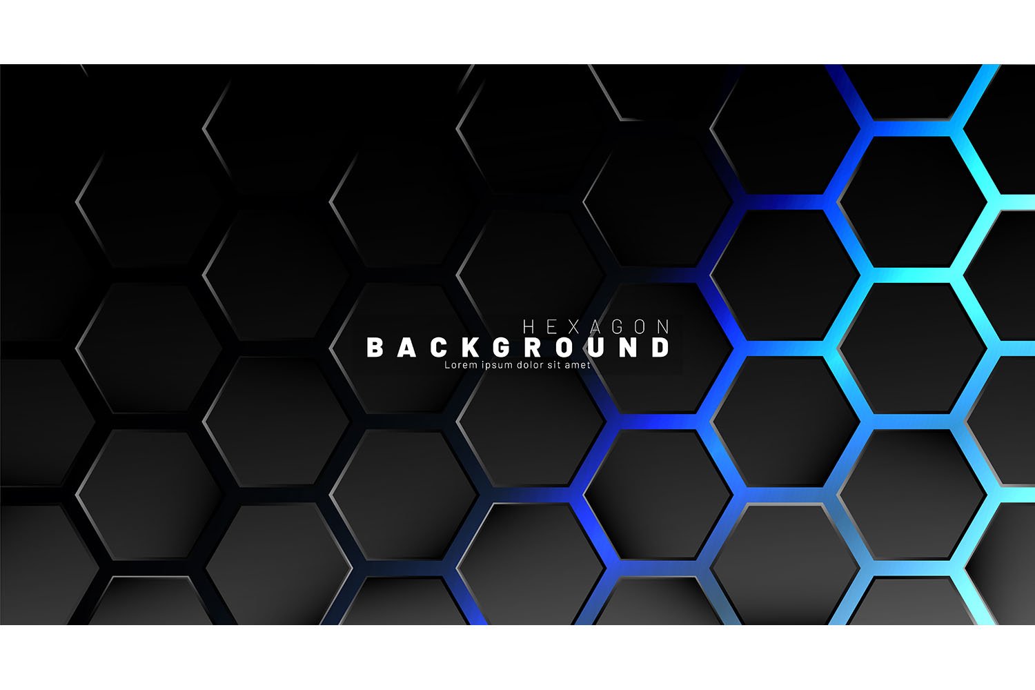 Black Blue Hexagon Pattern Wallpapers