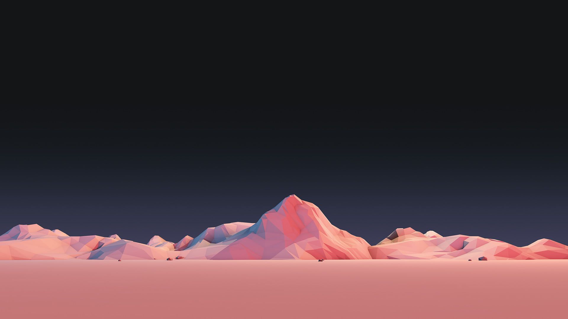 Low Poly 4K Pink Mountains Wallpapers