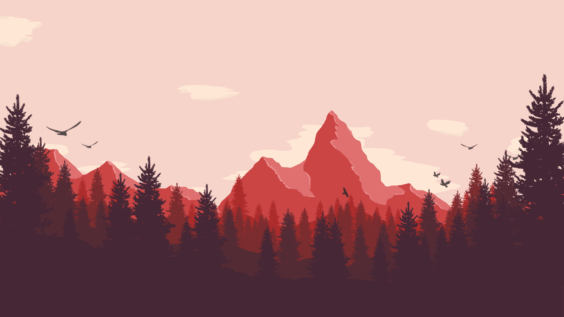 Low Poly 4K Pink Mountains Wallpapers