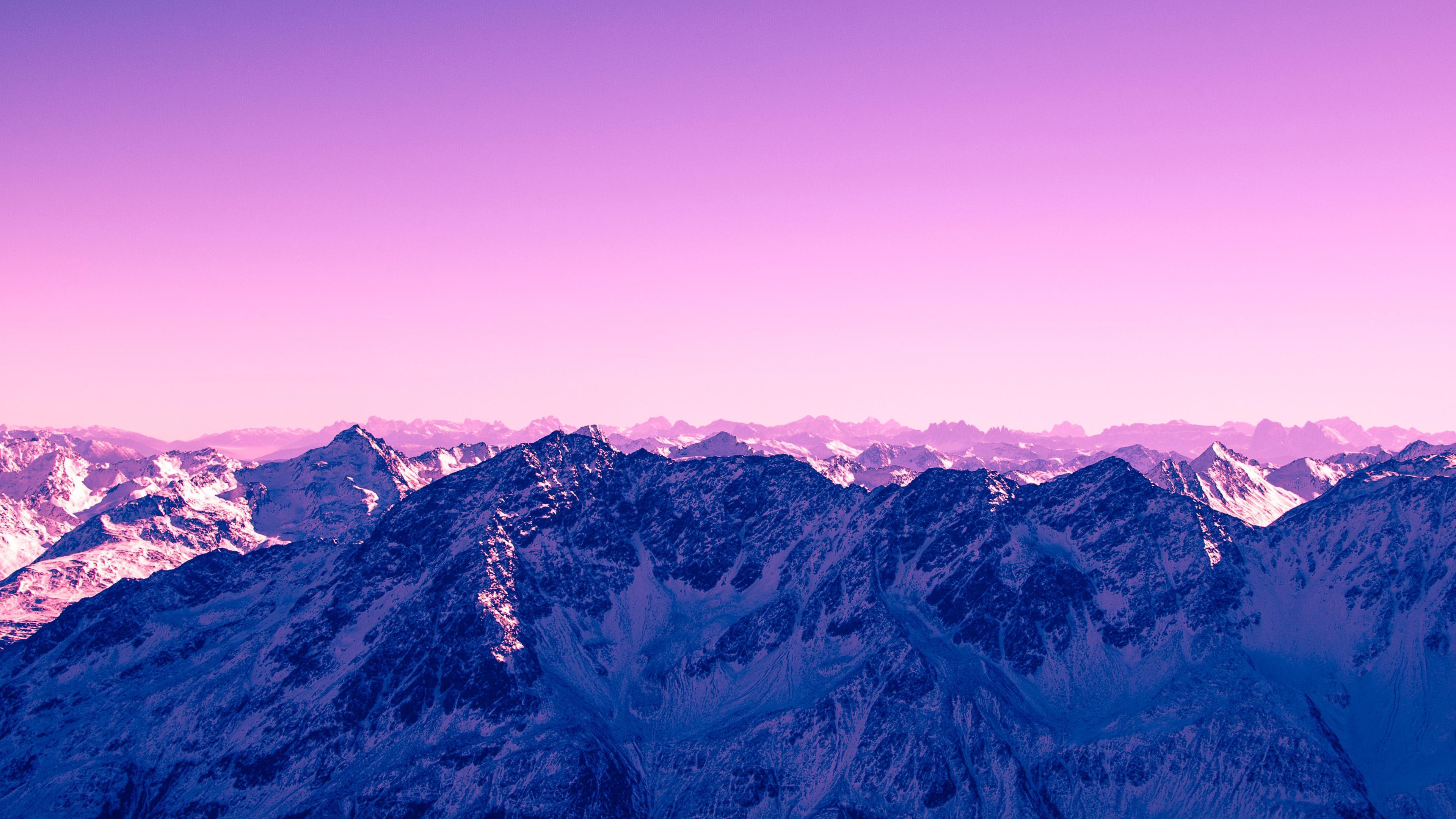 Low Poly 4K Pink Mountains Wallpapers