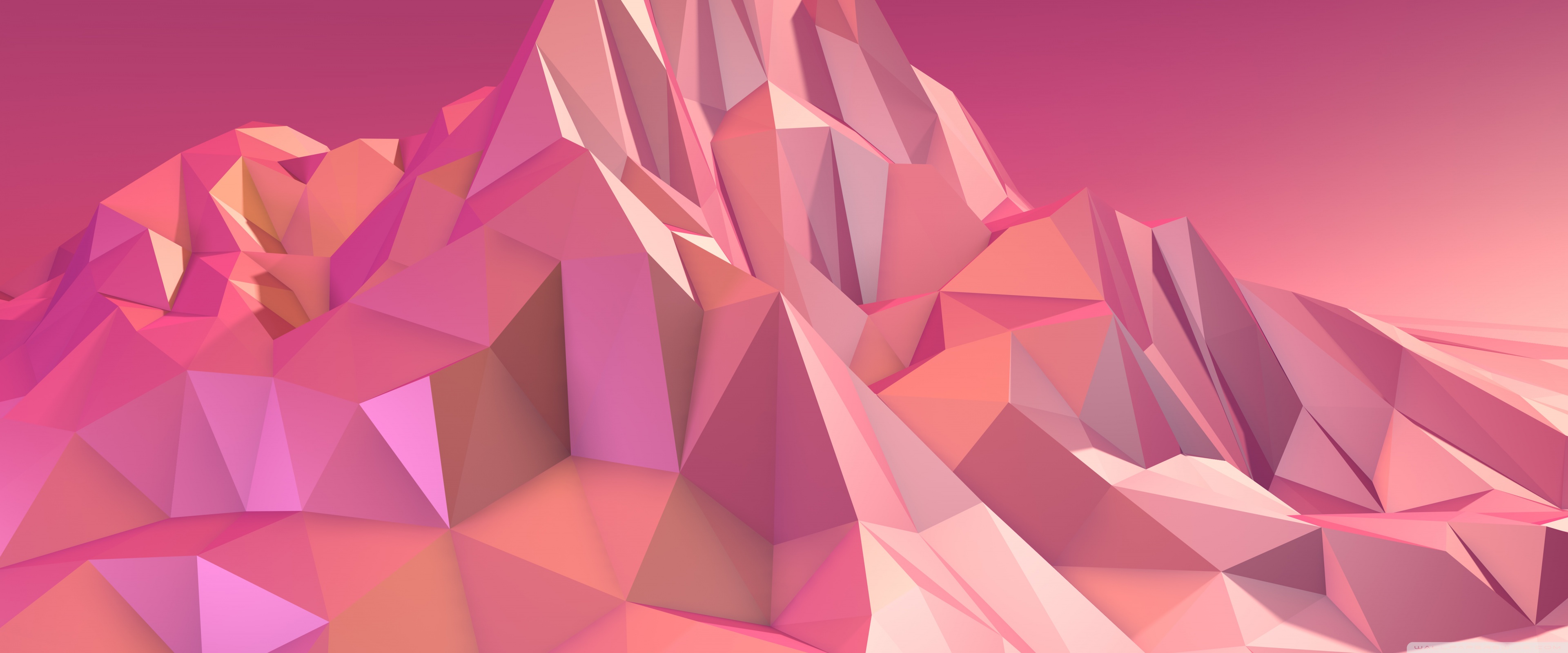 Low Poly 4K Pink Mountains Wallpapers