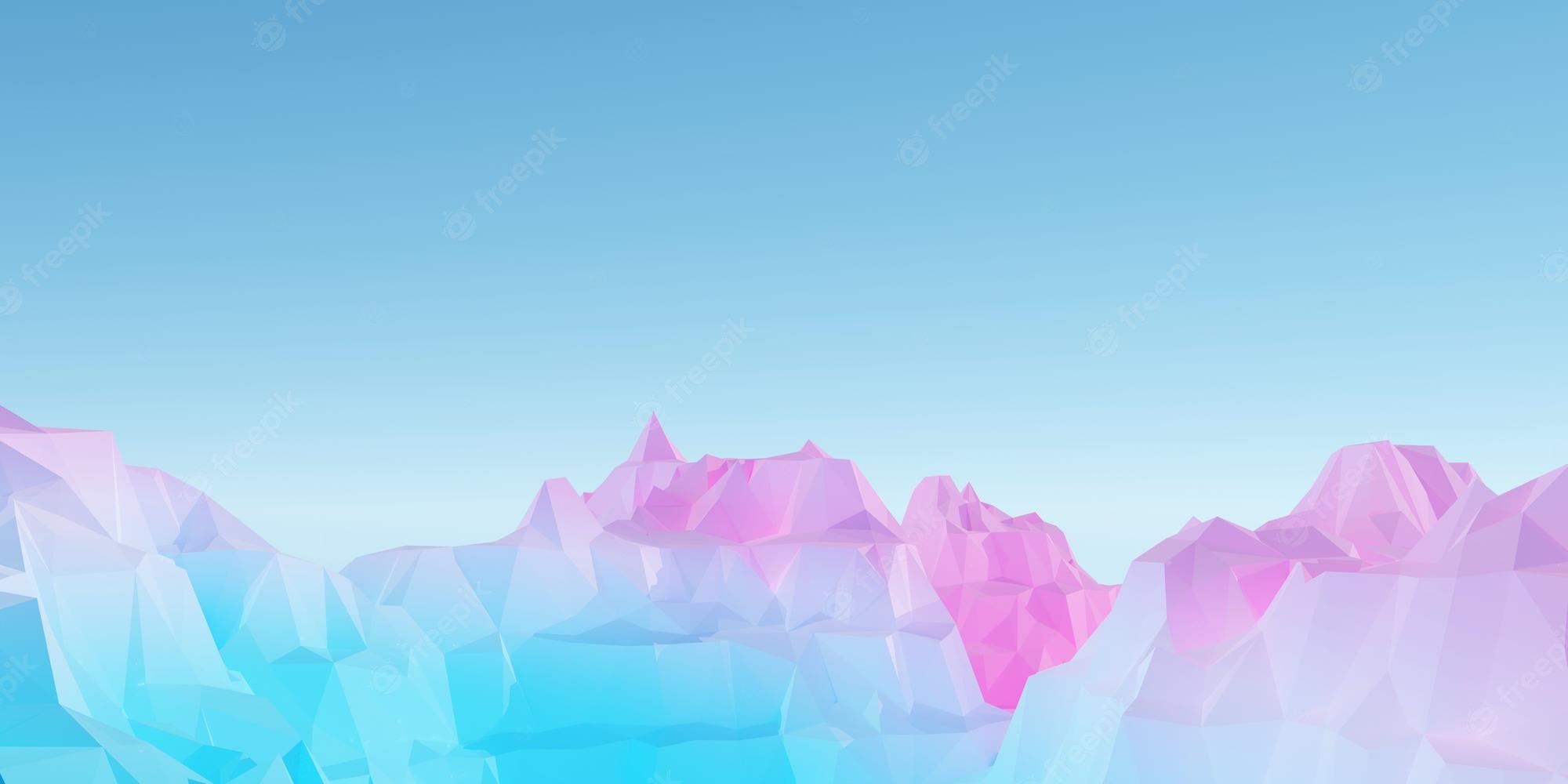 Low Poly 4K Pink Mountains Wallpapers