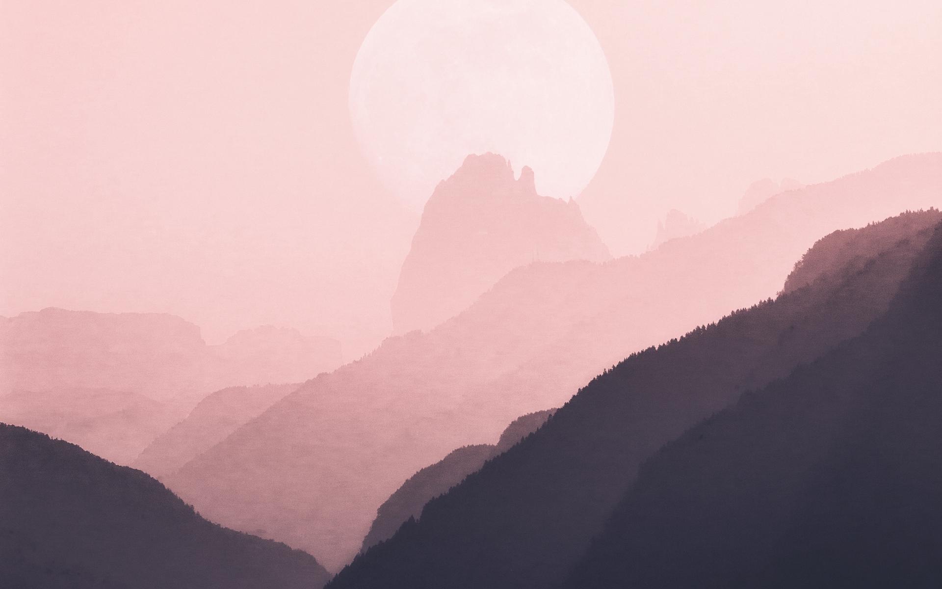 Low Poly 4K Pink Mountains Wallpapers