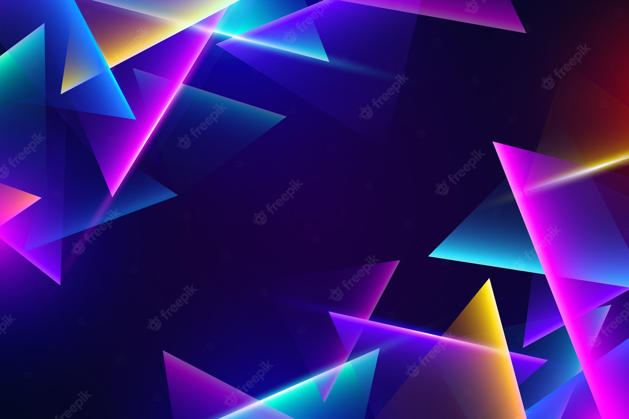 Blue Abstract Shape Neon Lines Wallpapers