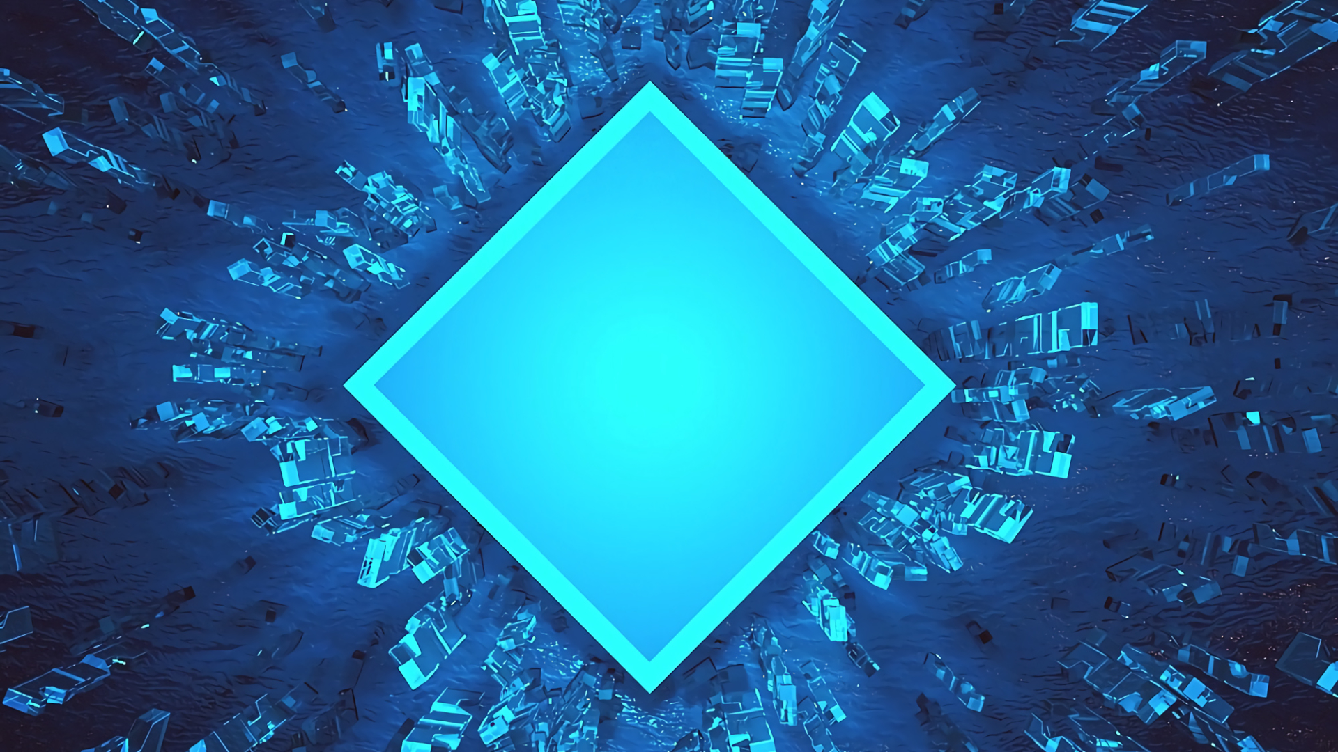 Blue Digital Art Squares Wallpapers