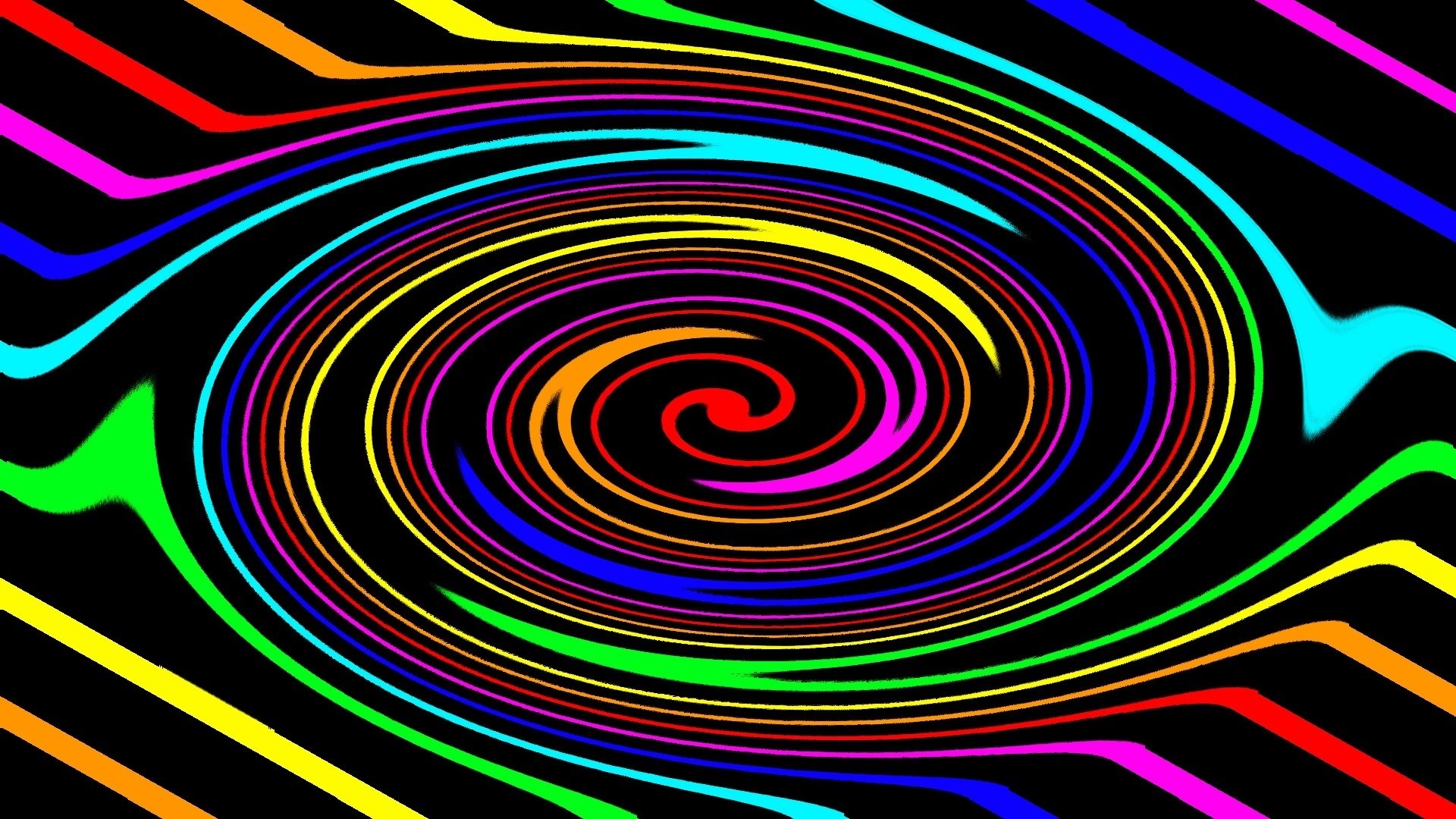 Spiral Line Neon Art Wallpapers