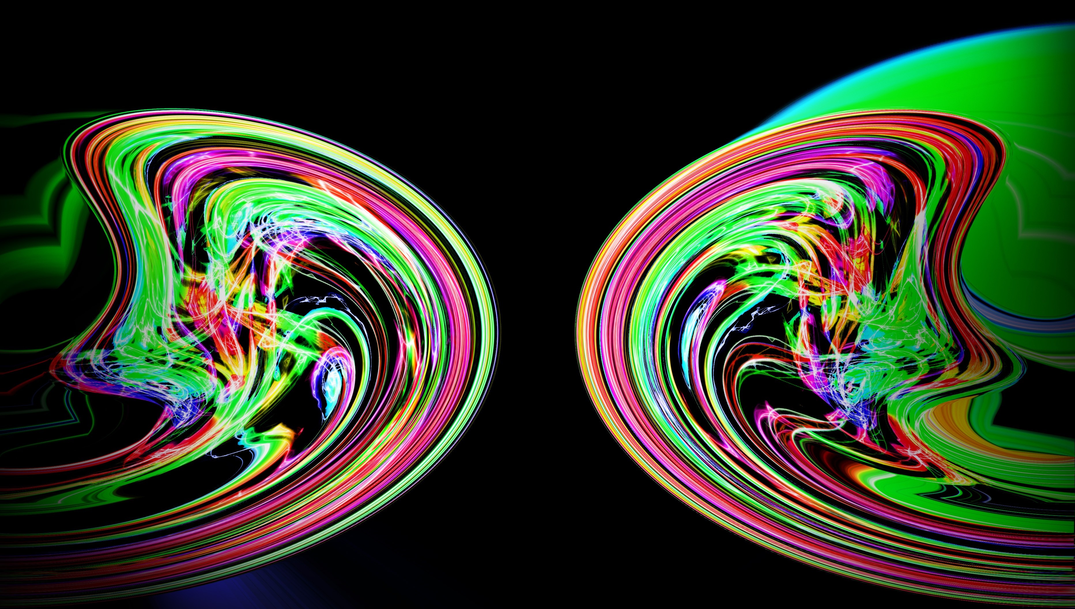 Spiral Line Neon Art Wallpapers