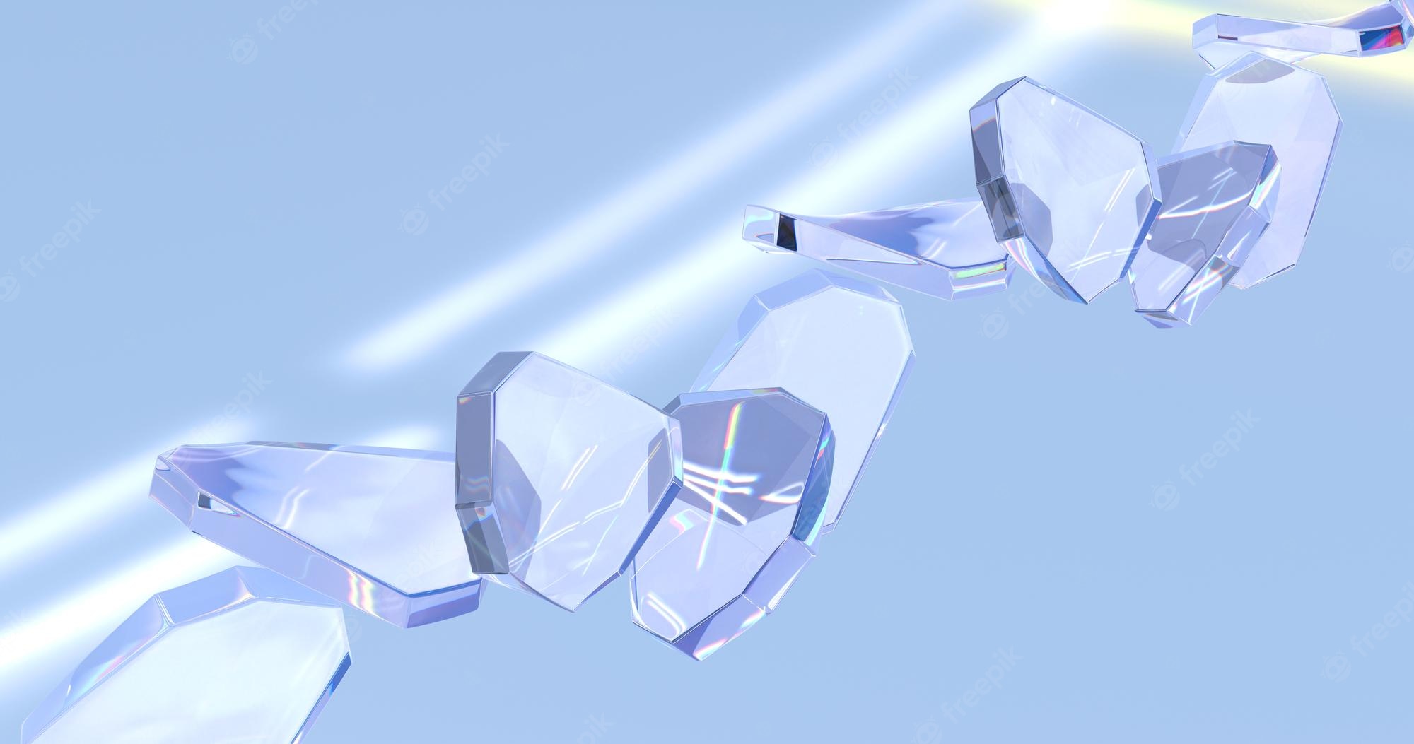 Blue Fragment Shards Abstraction Wallpapers