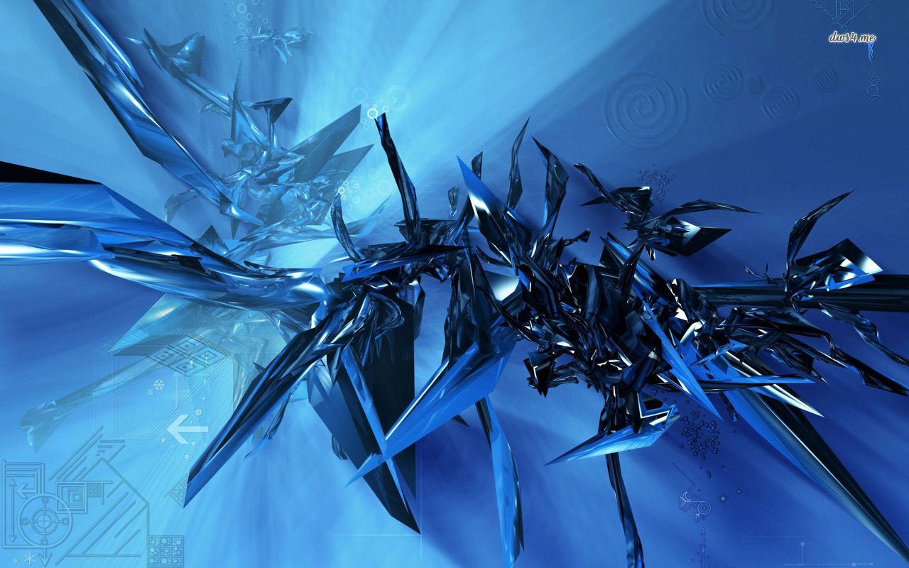 Blue Fragment Shards Abstraction Wallpapers