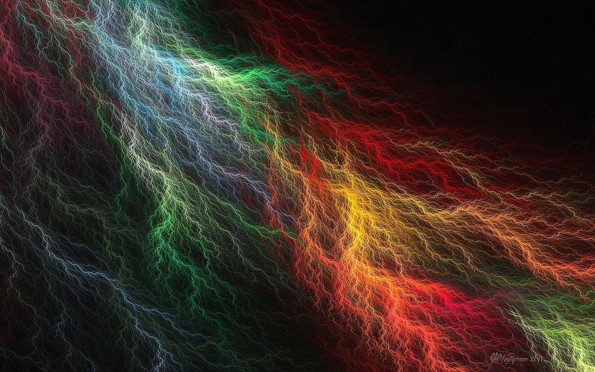 Lightning Dark Neon Fractal Wallpapers