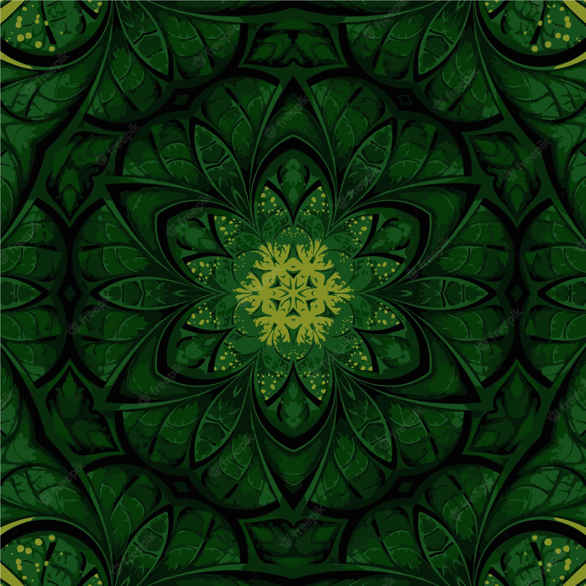 Beautiful Green Circular Pattern Wallpapers