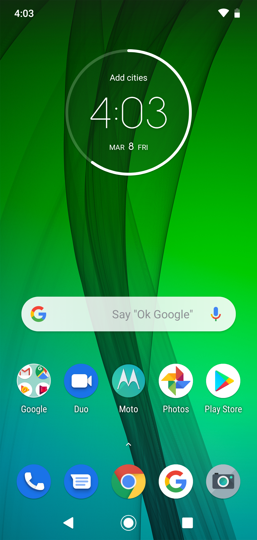 Half Green Light Moto G7 Stock Wallpapers