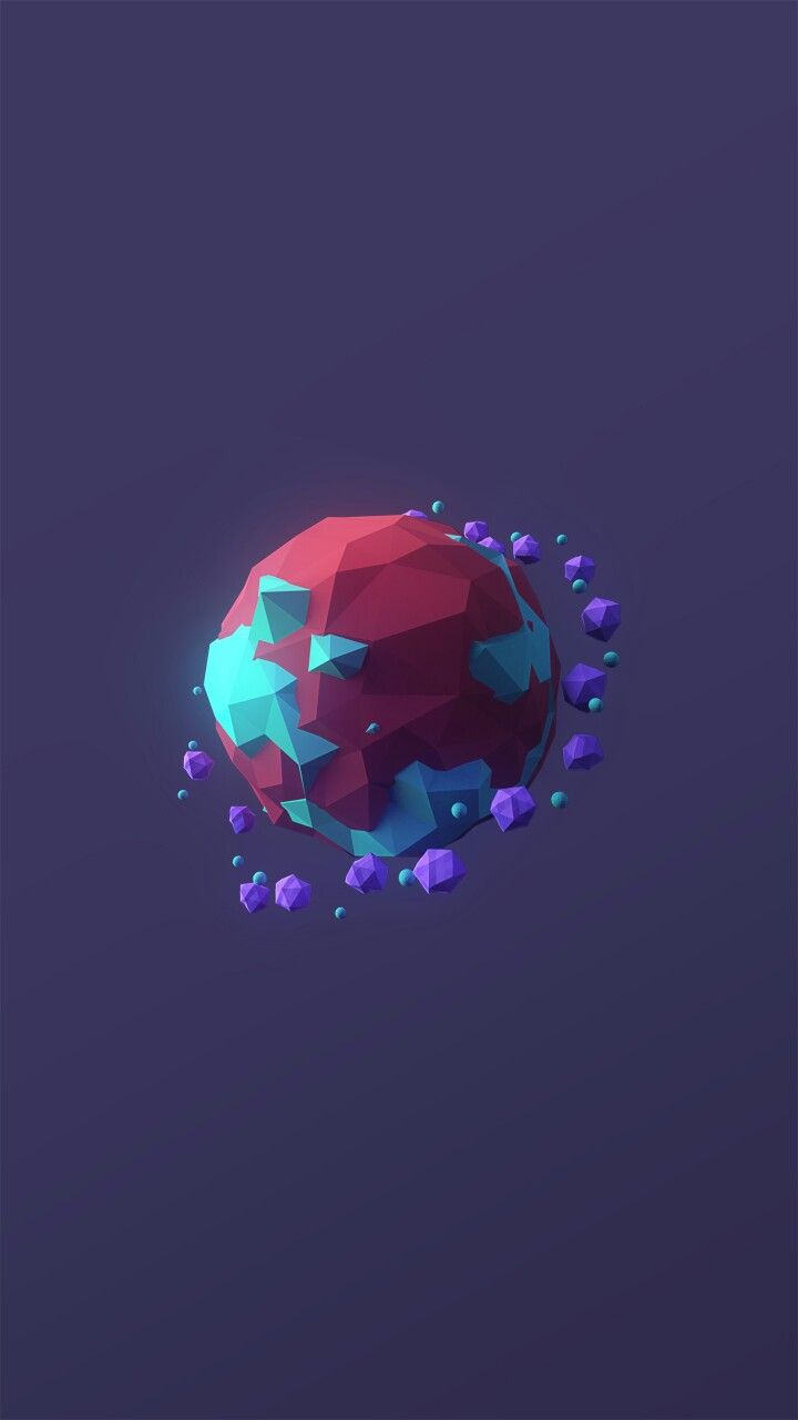 Low Poly Space Planet Minimal Wallpapers