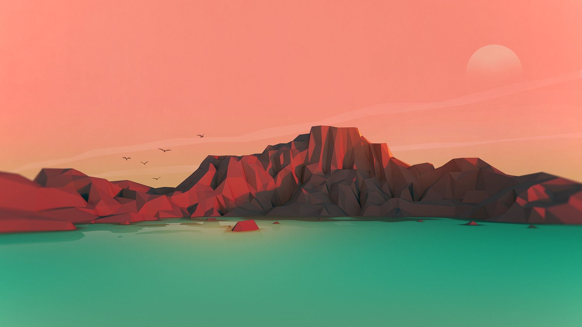 Low Poly Space Planet Minimal Wallpapers