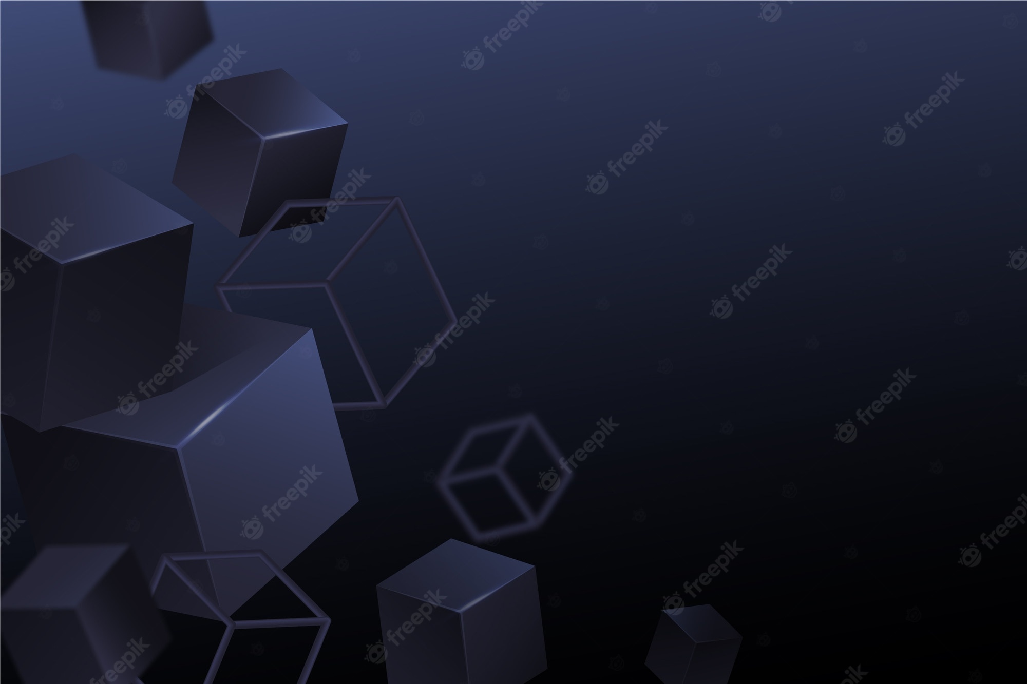 Cube Geometry Gradient Linux Wallpapers