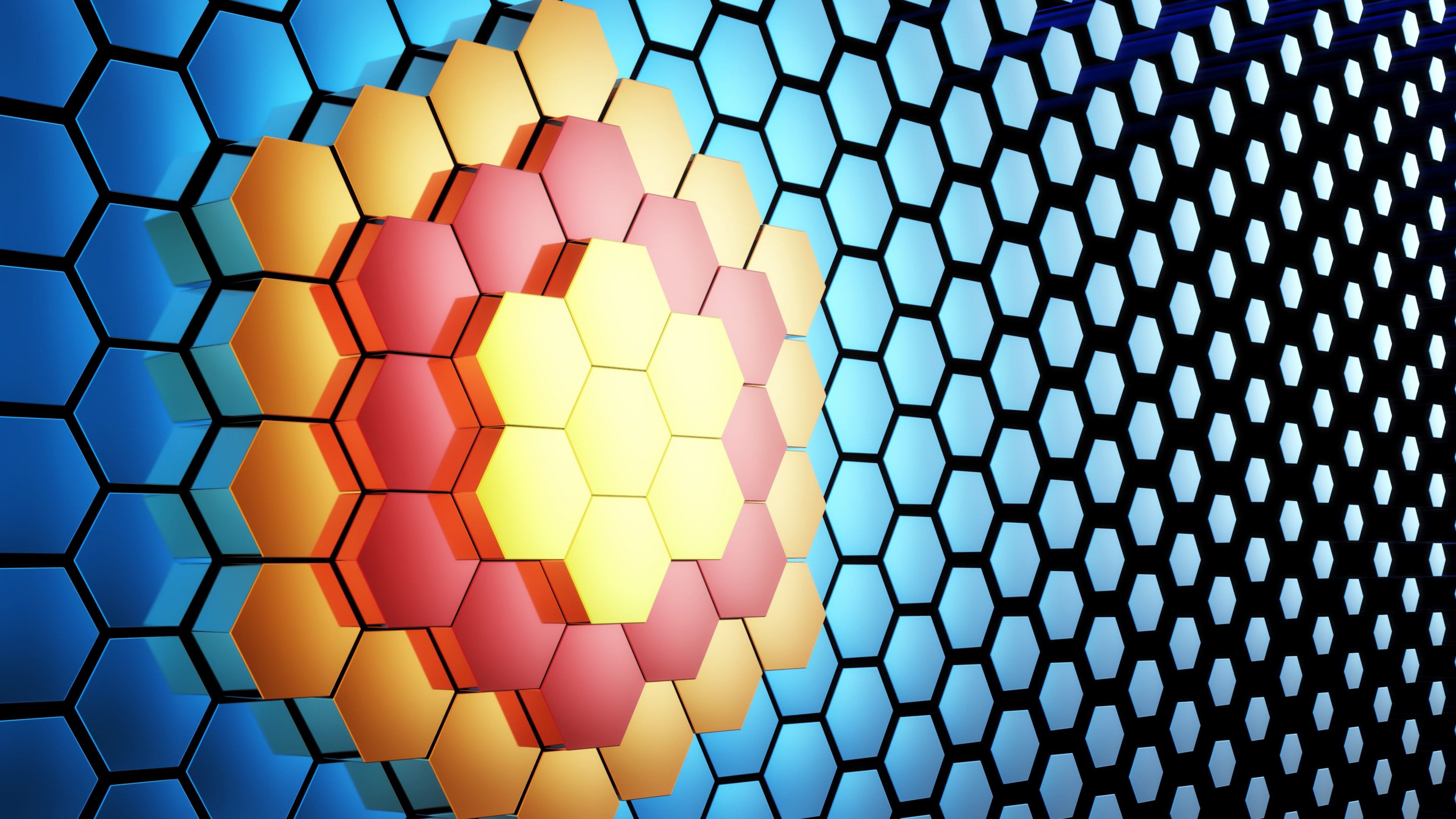 Hexagon Abstract 3D Digital Render Wallpapers