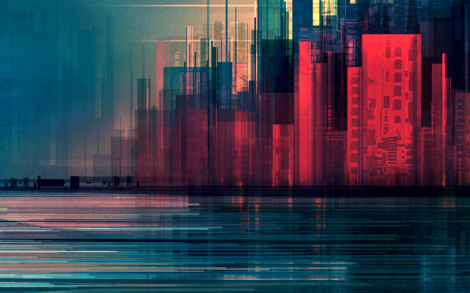 Glitch Art Abstract City Wallpapers