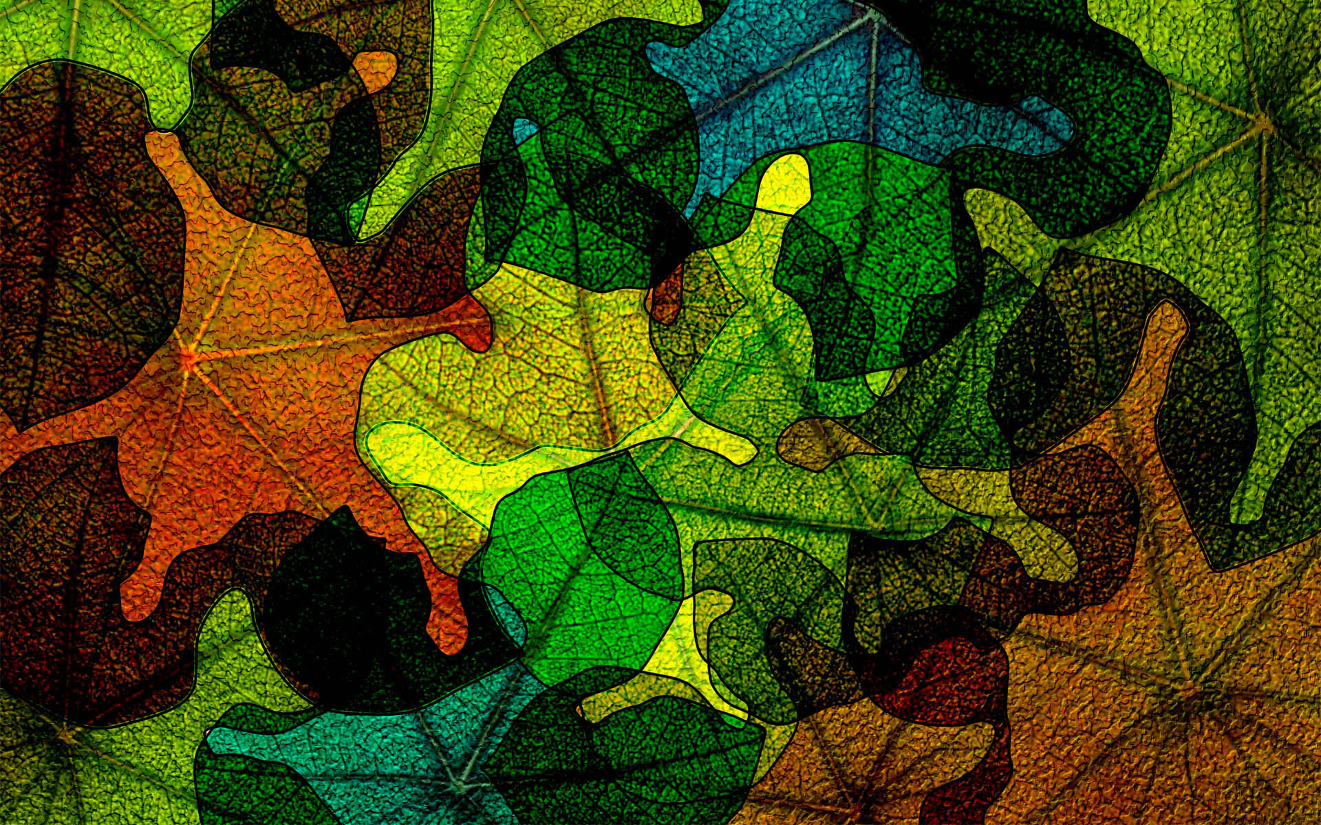 Abstract Colors Leaf Wallpapers