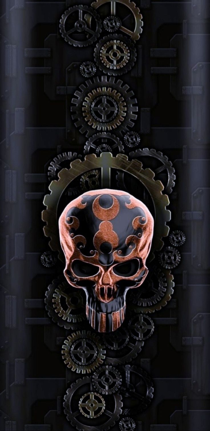 Abstract Skull Clock Wallpapers