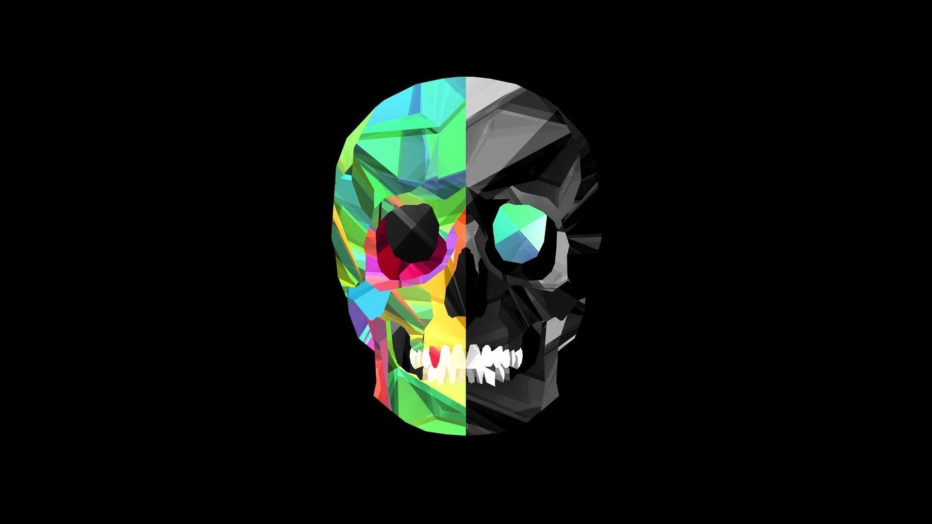 Abstract Skull Clock Wallpapers