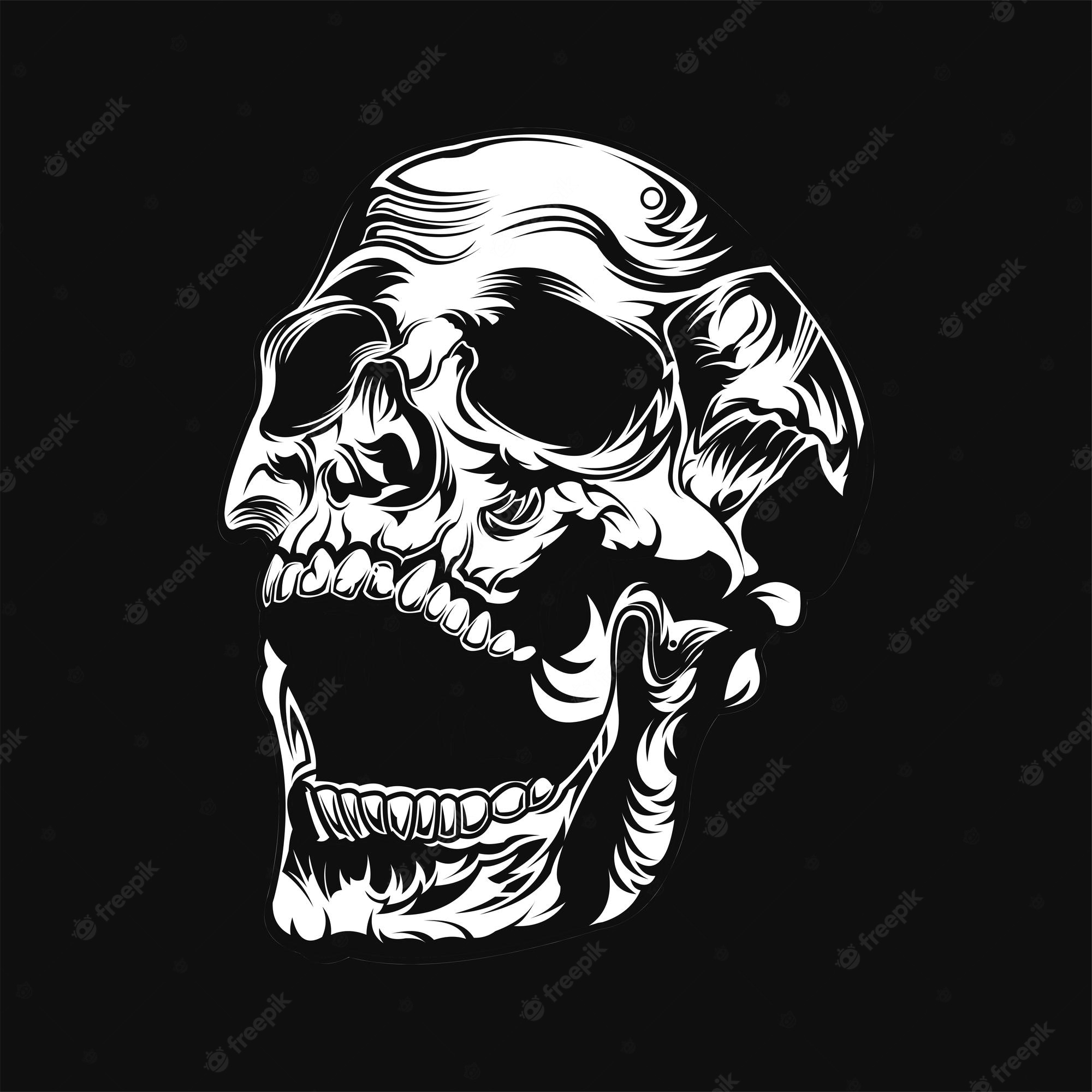 Abstract Skull Clock Wallpapers