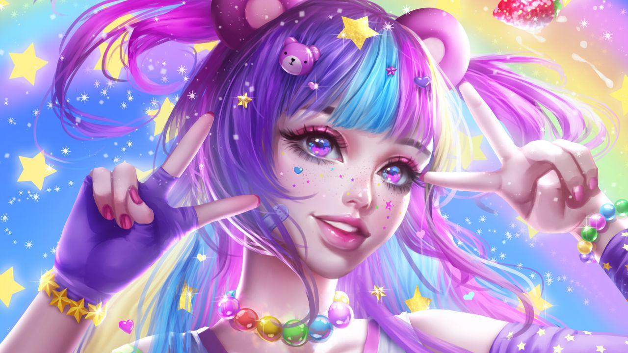 Rainbow Colorful Girl Hairs Wallpapers