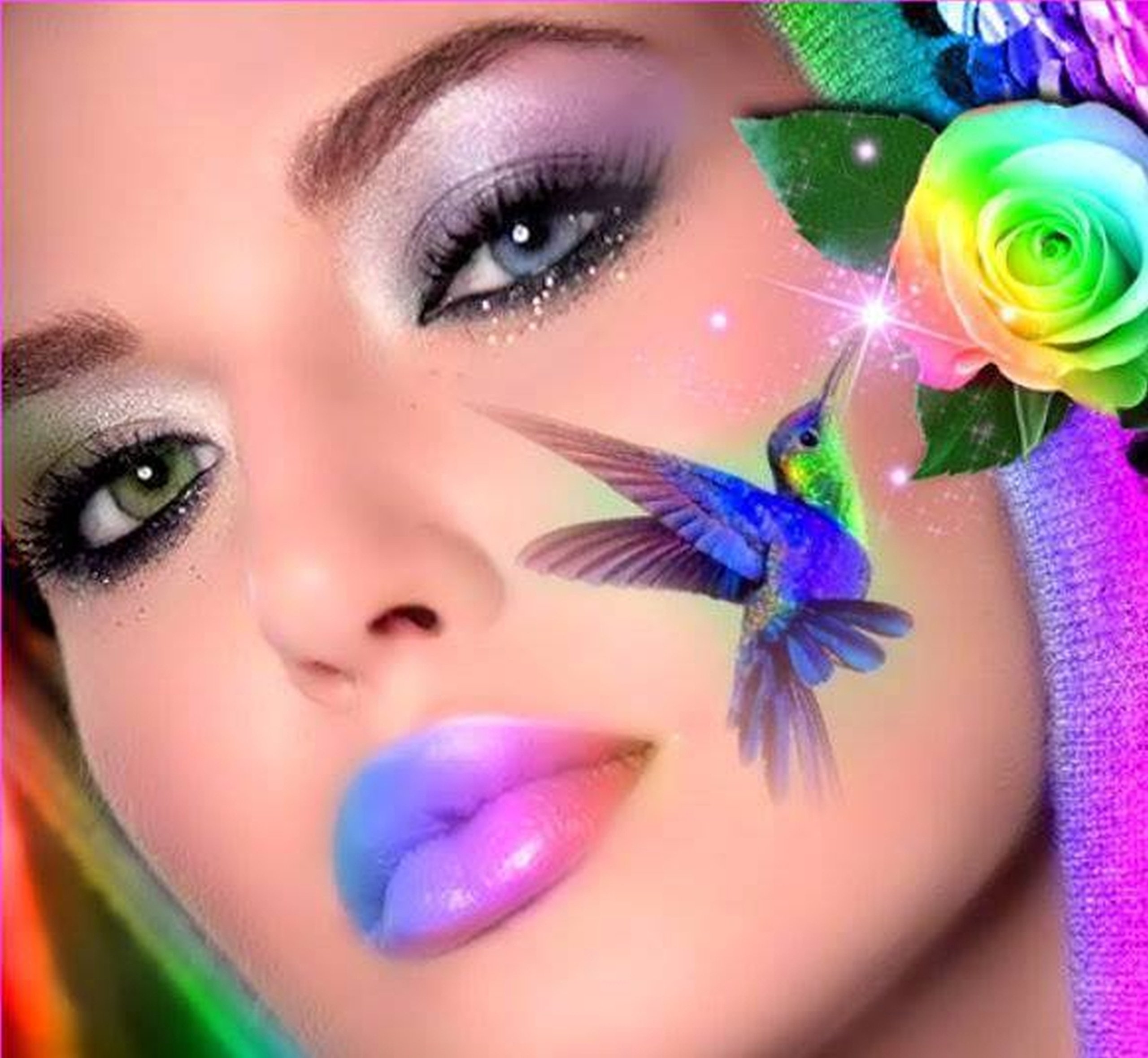 Rainbow Colorful Girl Hairs Wallpapers