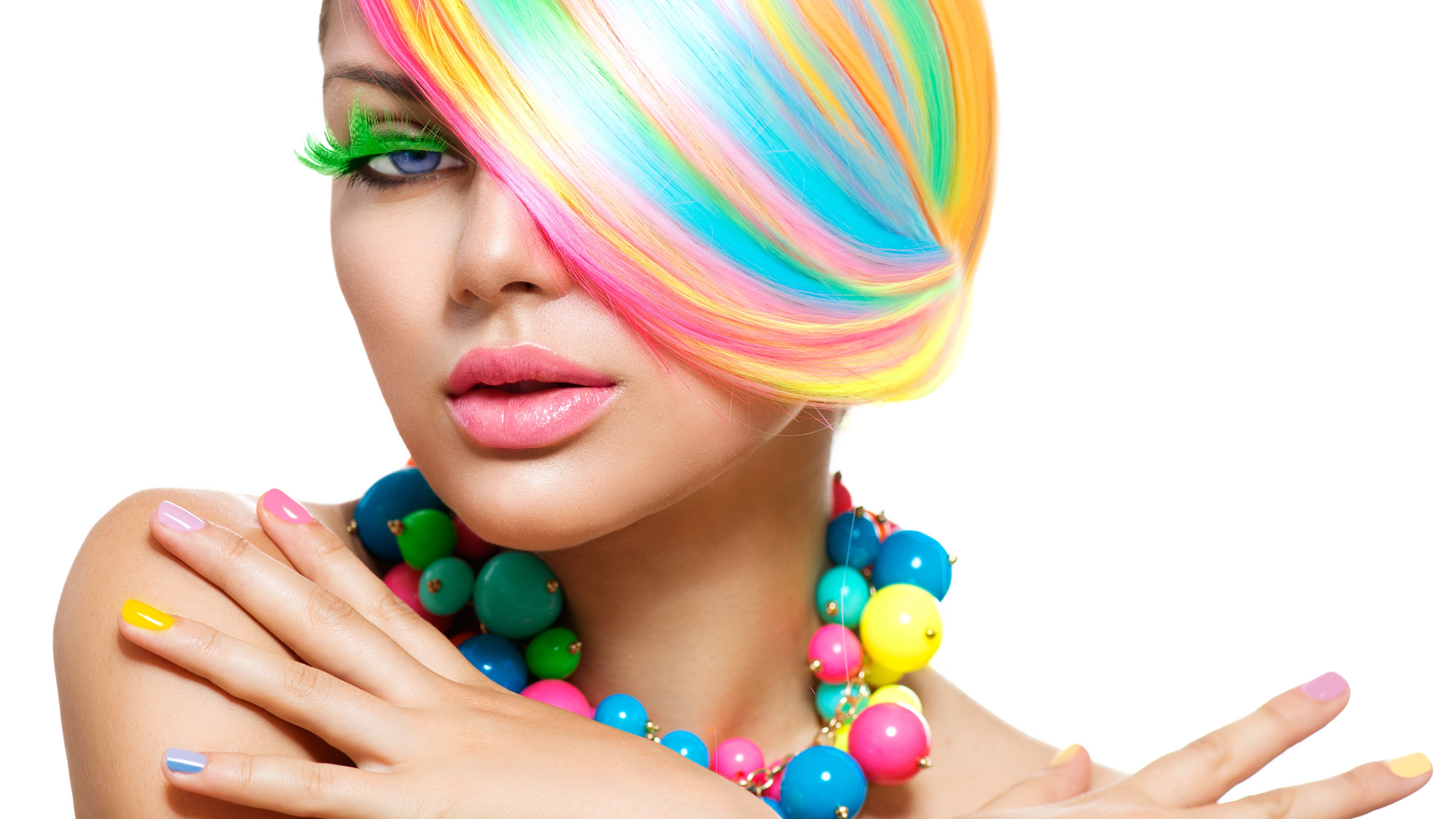 Rainbow Colorful Girl Hairs Wallpapers