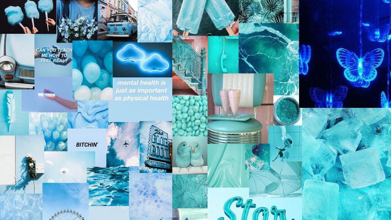 Aesthetic Blue Collage Wallpapers