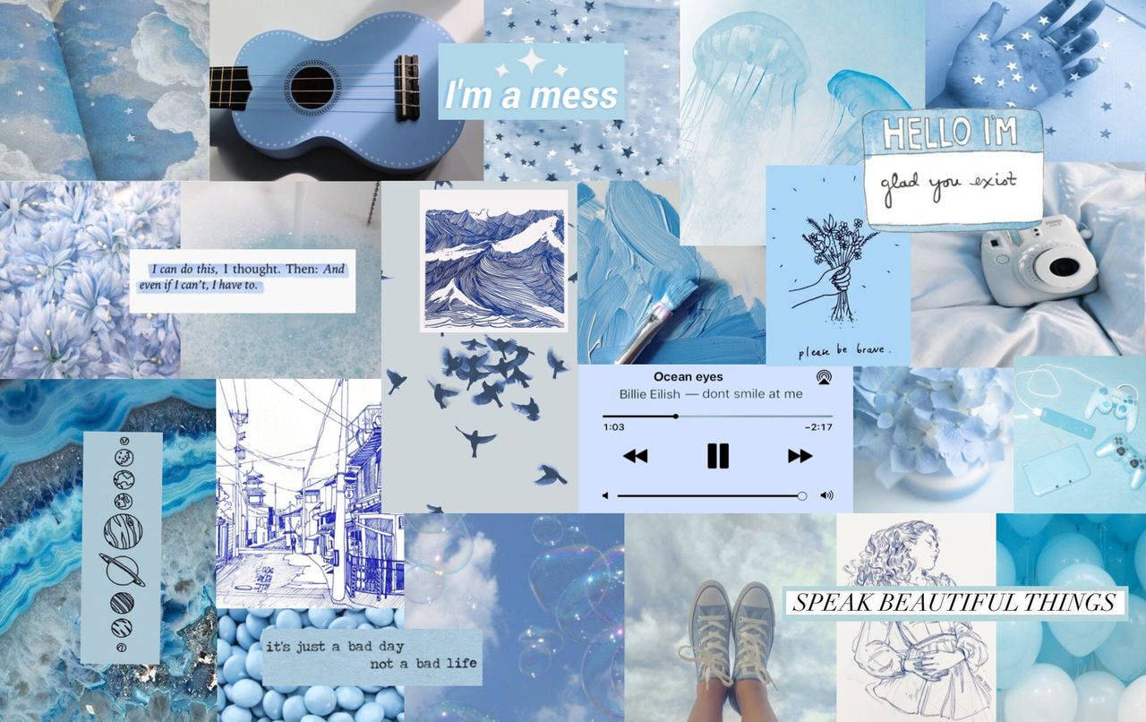 Aesthetic Blue Collage Wallpapers