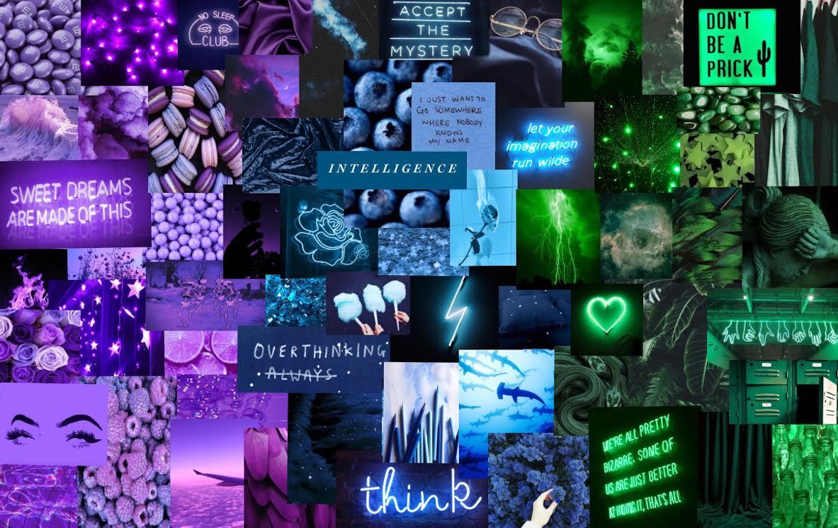 Aesthetic Blue Collage Wallpapers