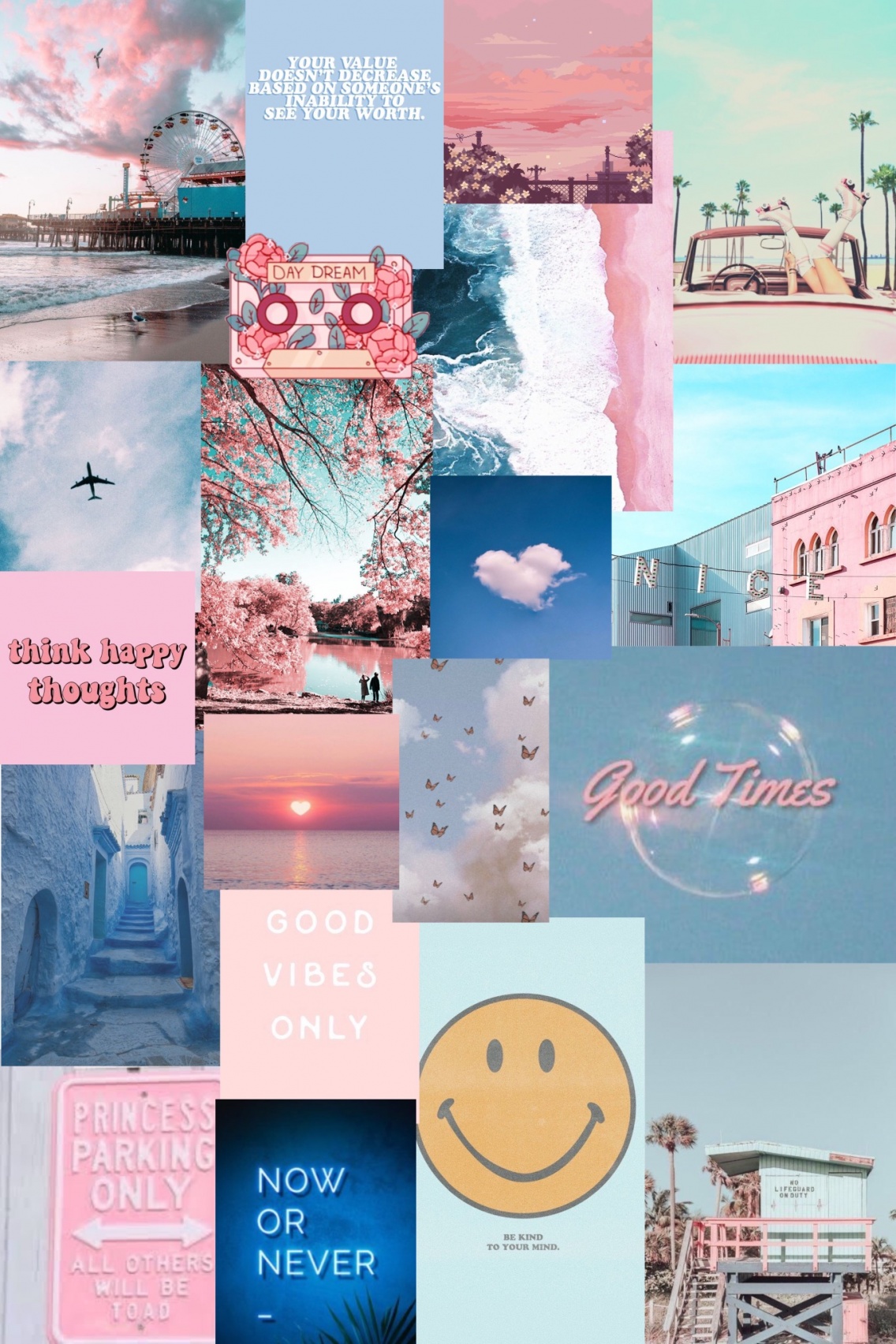 Aesthetic Blue Collage Wallpapers