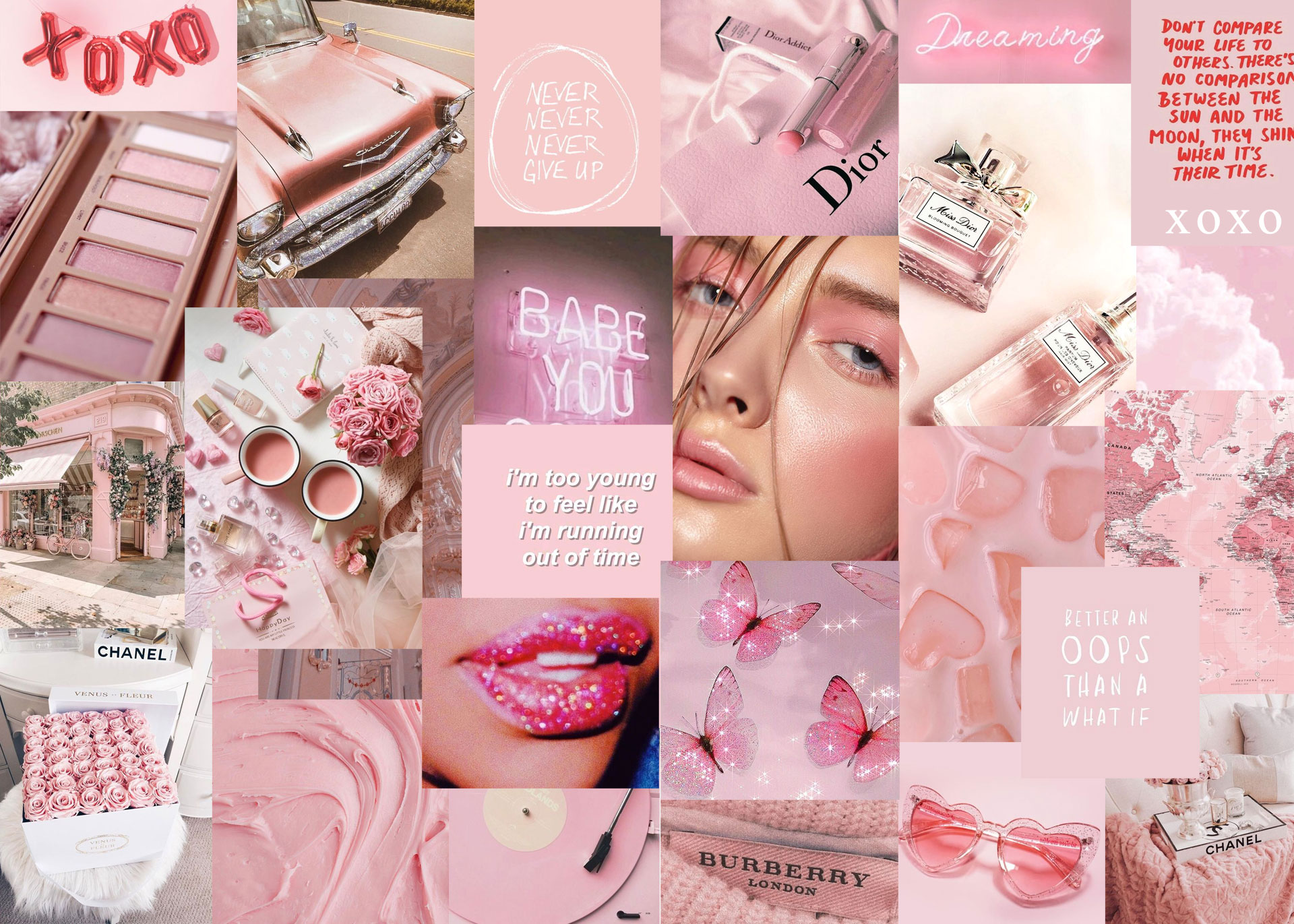 Aesthetic Pink Collage Wallpapers