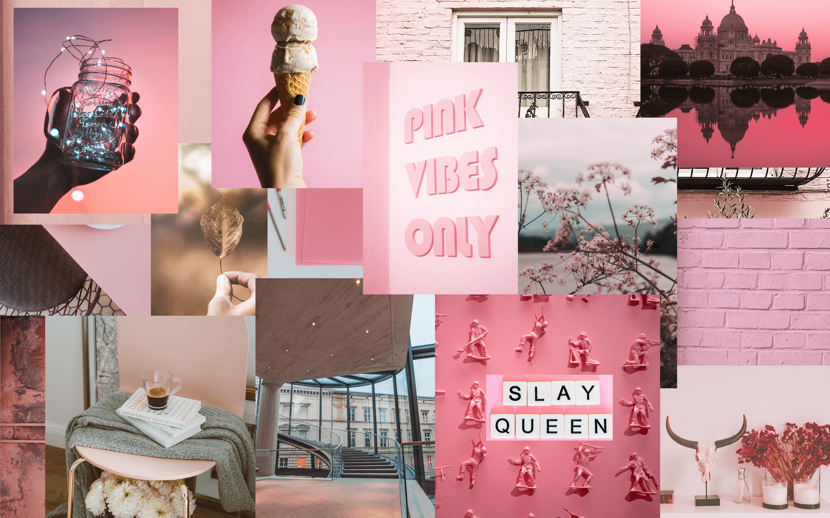 Aesthetic Pink Collage Pc Wallpapers