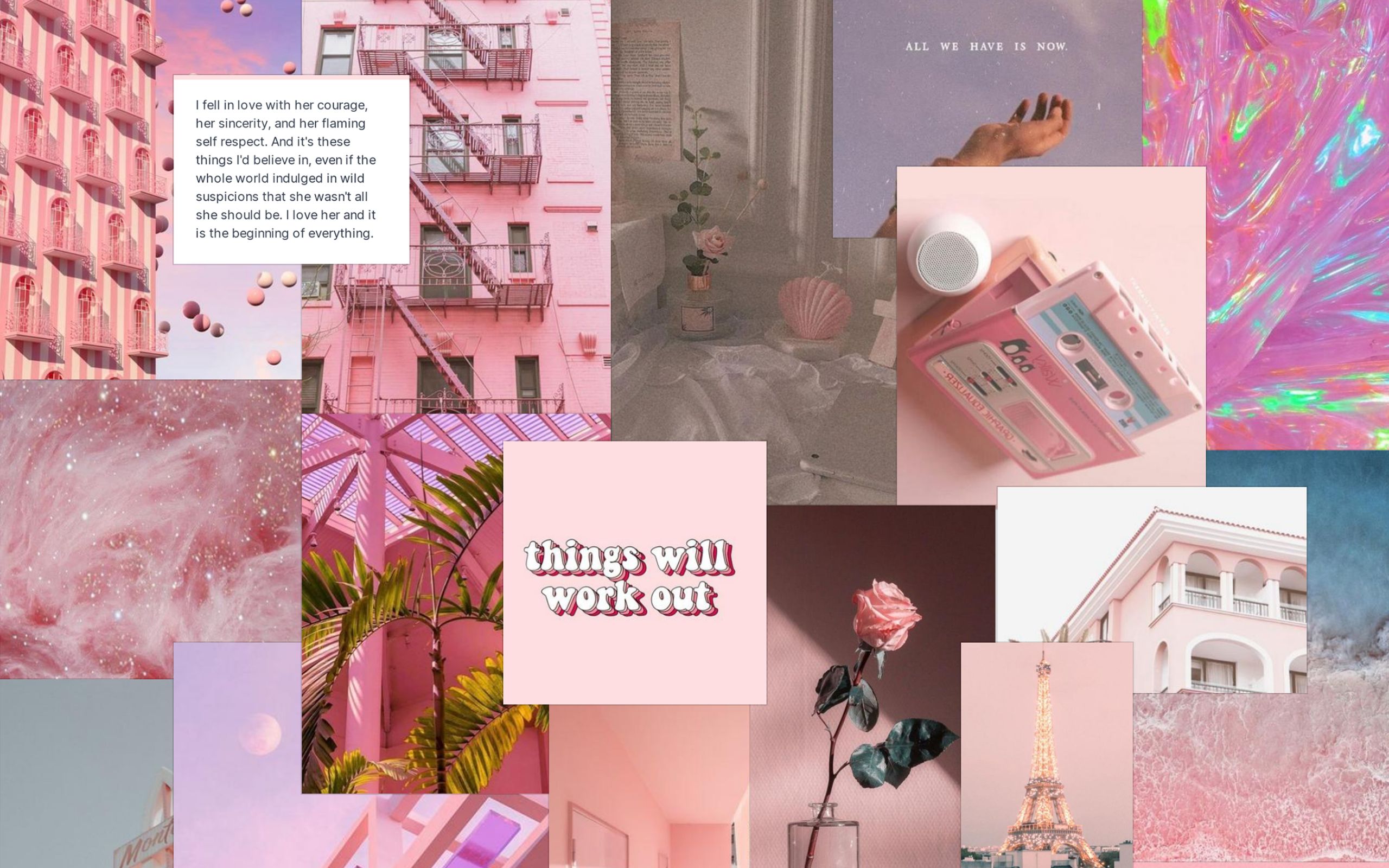 Aesthetic Pink Collage Pc Wallpapers