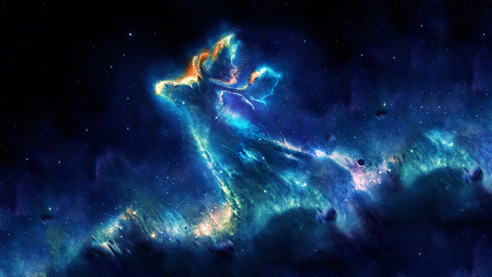 Blue Eden Nebula Art Wallpapers