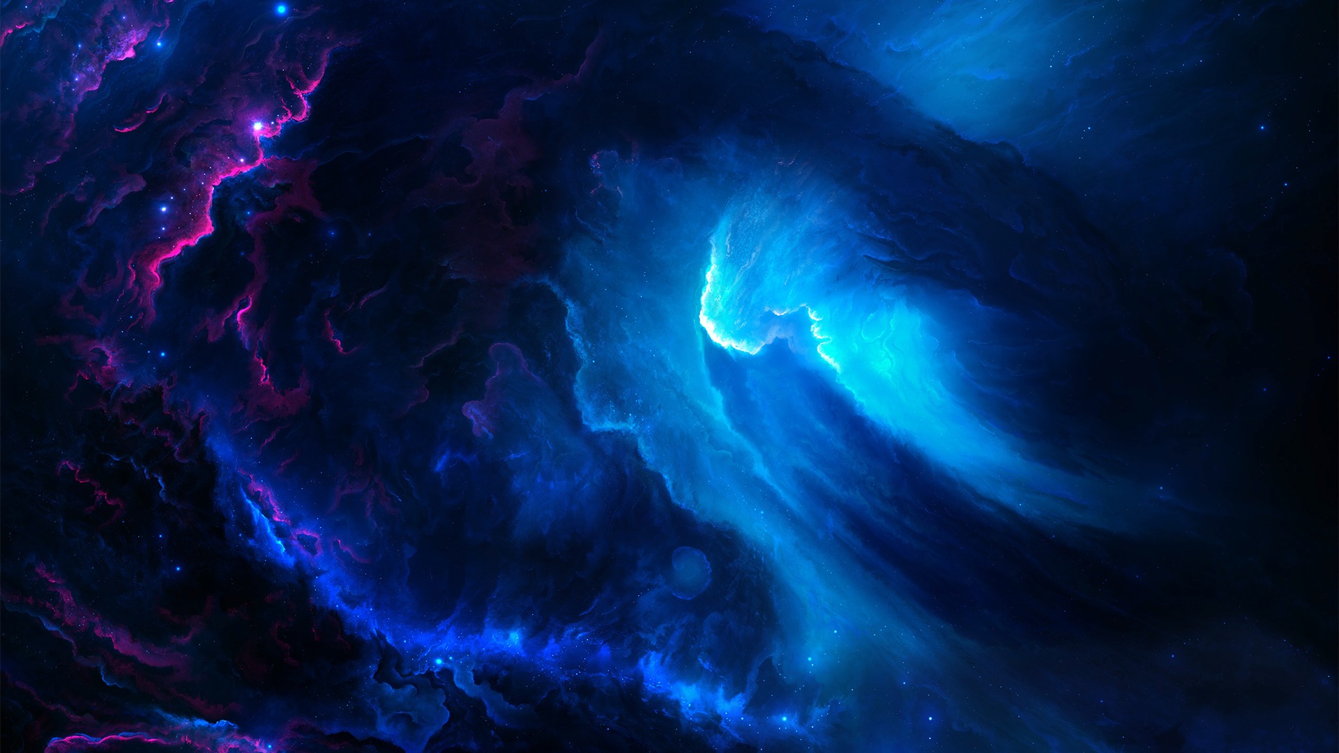 Blue Eden Nebula Art Wallpapers