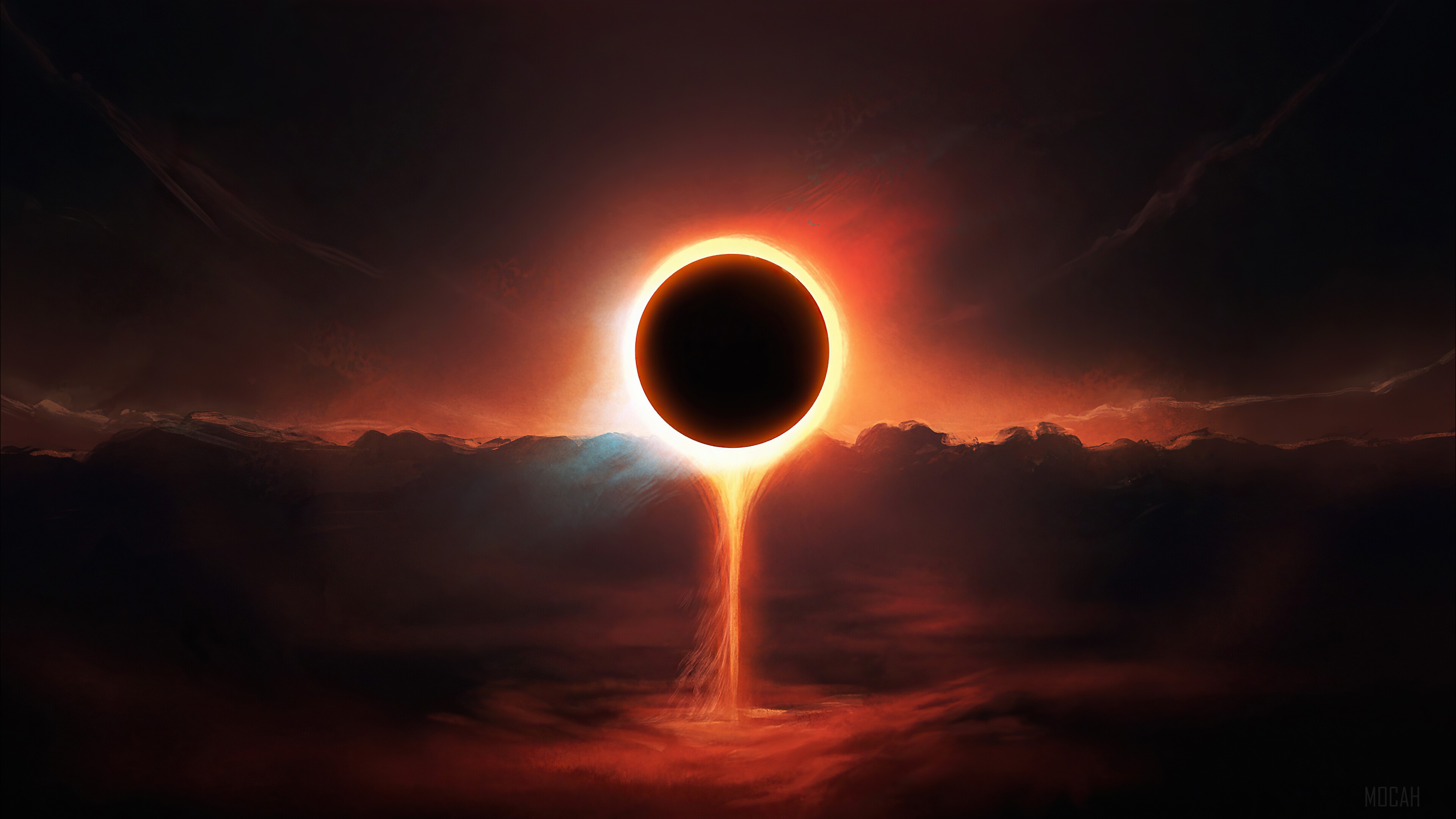 Red Eclipse Digital Art Wallpapers