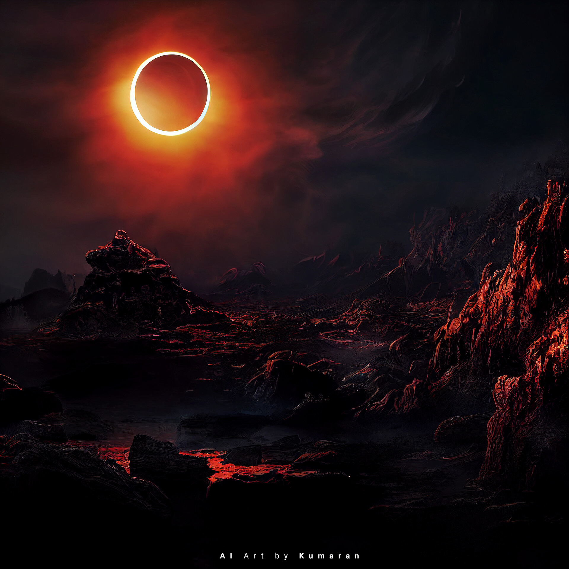 Red Eclipse Digital Art Wallpapers