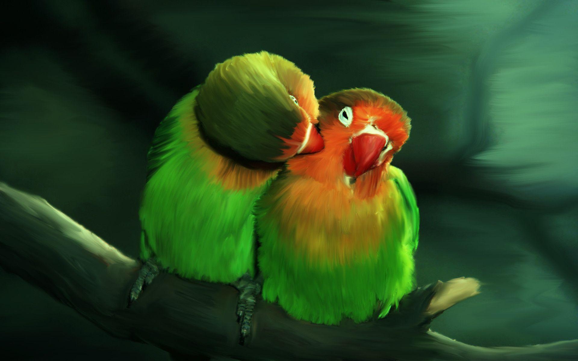 3D Love Birds Wallpapers